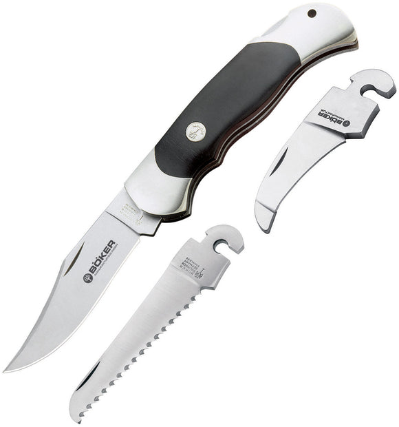 Boker Optima Interchangable Blades 440C Stainless Folding Knife w/ Sheath 113109
