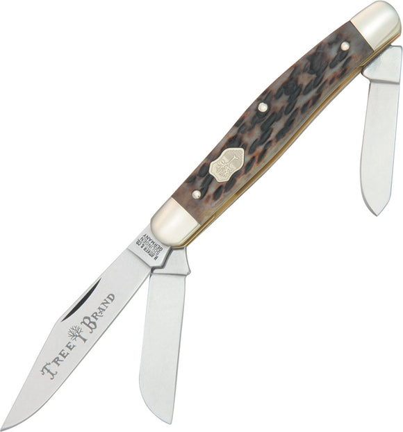 Boker Appaloosa Bone Series Handle Stockman Folding Blades Pocket Knife 117474AB