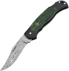 Boker Junior Scout Lockback G10/Curly Birch Folding Damascus Knife 118119DAM