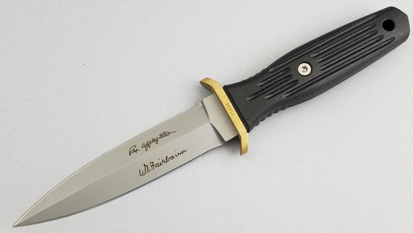Boker Applegate-Fairbairn Boot 440C Dagger Double Edge Black Fixed Knife 120546