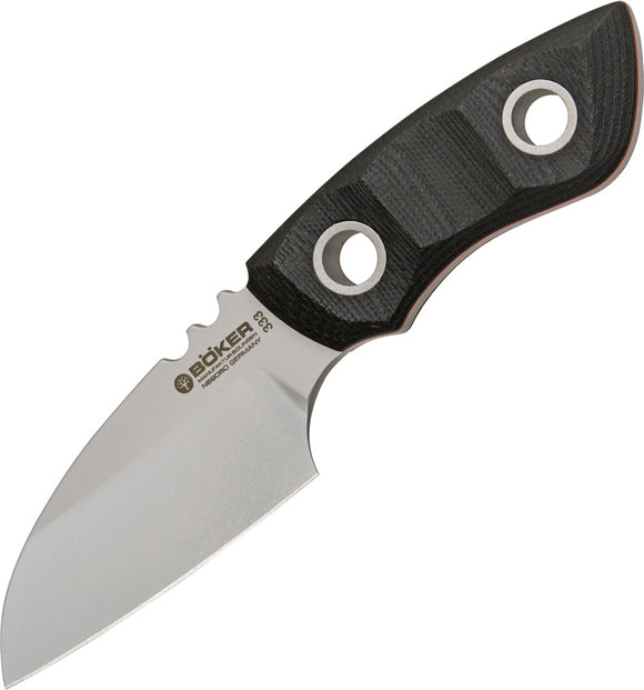Boker Pry-Mate Black Micarta Handle Bohler N690 Fixed Knife w/ Sheath 120614