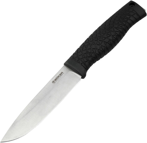 Boker Bronco Black TPE CPM-3V Carbon Steel Fixed Blade Knife w/ Sheath 121504