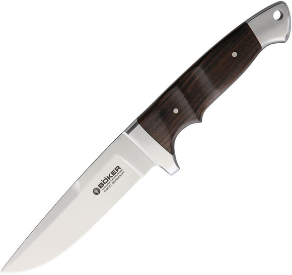 Boker Integral Fixed Blade Knife Grenadill Wood Stainless w/ Belt Sheath 121587