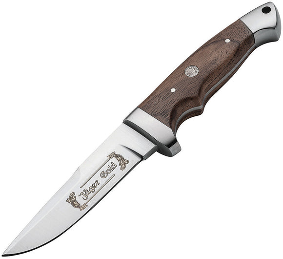 Boker Vollintegral Jager Gold Wood handle Fixed Blade Knife 121589