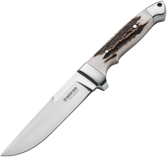 Boker Vollintegral XL 2.0 Brown Stag 440C Stainless Fixed Blade Knife 125638