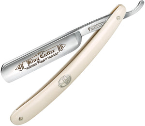 Boker King Cutter White Handle Satin Carbon Steel Blade Folding Razor 140624