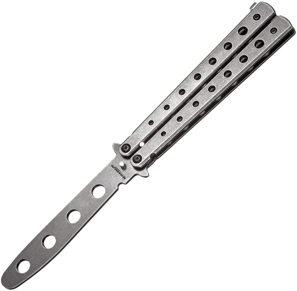 Boker Magnum Balisong Trainer 2nd Generation Stonewash Stainless Blunt Tip Knife M01MB612