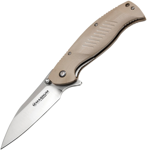 Boker Magnum Delta Whiskey Linerlock Tan G10 Wharncliffe Folding Knife 01MB703