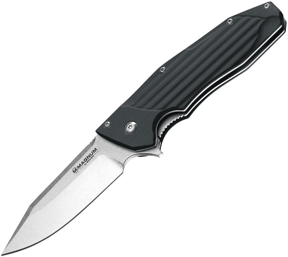 Boker Magnum Passenger Linerlock Black G10 440A Stainless Folding Knife 01MB706