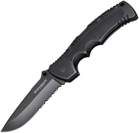 Boker Magnum Charlie Black Aluminum Folding 440A Drop Point Pocket Knife 01MB712
