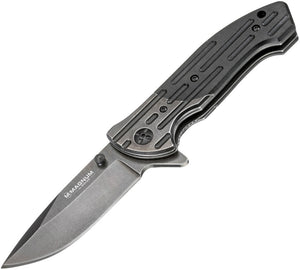 Boker Magnum Catilina Linerlock Black & Gray Handle Folding Knife 01MB721