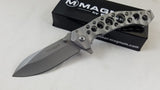 Boker Magnum Slender Framelock Machine Hole Drop Pt Blade Folding Knife - M01RY126