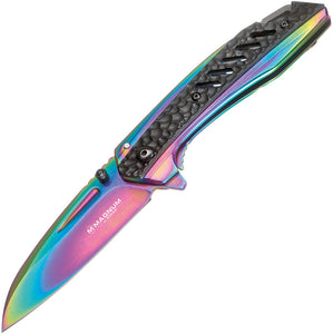 Boker Magnum Rainbow Charcoal Linerlock Stainless Folding 440A Knife 01RY313