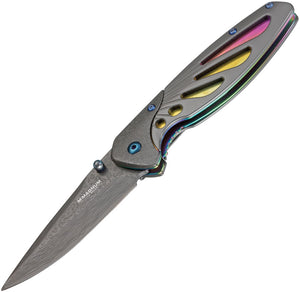 Boker Magnum Rainbow Odonata Linerlock Multi-Colored Folding 440A Knife 01RY314