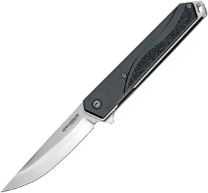 Boker Magnum Japanese Iris Linerlock Black Aluminum Folding 440A Knife M01RY322