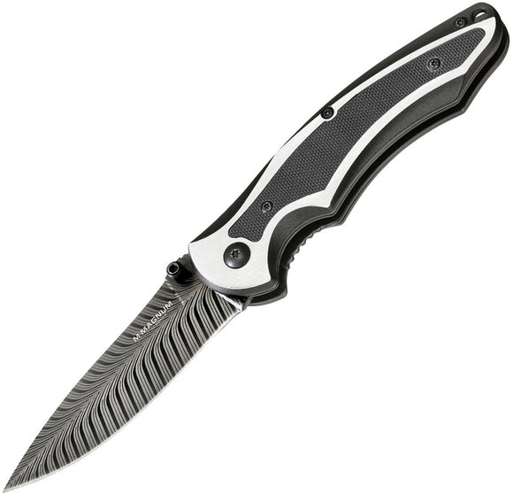 Boker Magnum Backbone Linerlock Black G10 & Silver 440A Folding Knife M01RY846
