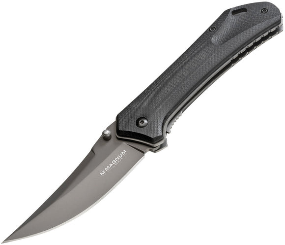 Boker Magnum Nero Linerlock Black G10 Gray 440A Stainless Folding Knife 01RY964