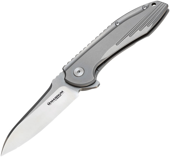 Boker Magnum Quantum Framelock Gray Handle Folding Knife 01RY975