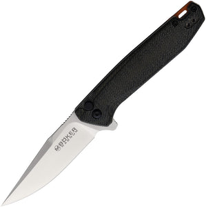 Boker Magnum Border Forest Button Lock Black Micarta Folding 440A Pocket Knife M01SC719