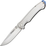 Boker Magnum Blue Steel Stainless Handle Folding Blade Knife M01SC986