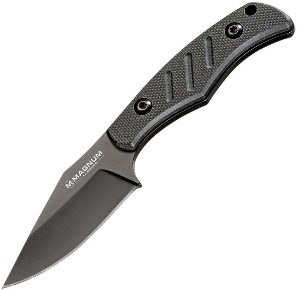 Boker Magnum Nano Neck Black G10 440A Fixed Blade Bowie Knife w/ Sheath 02MB202