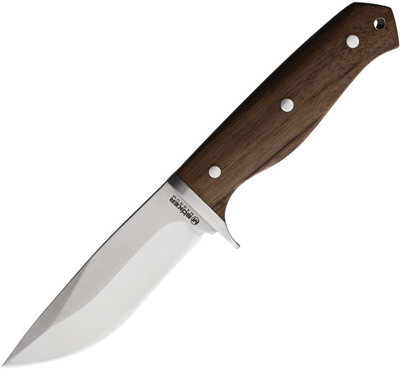 Boker Magnum Drop Brown Walnut Wood 440A Stainless Fixed Blade Knife M02SC338