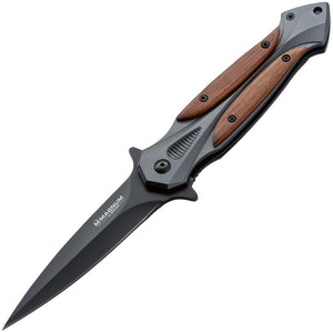 Boker Magnum Starfighter XL Linerlock Folding Gray & Wood Folding Knife ry069