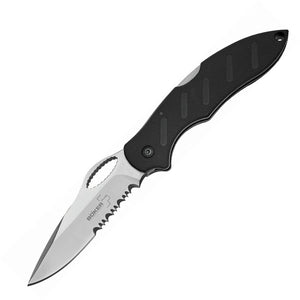 Boker Plus Action R Lockback Black G10 Serrated Folding AUS-8 Knife P01BO094