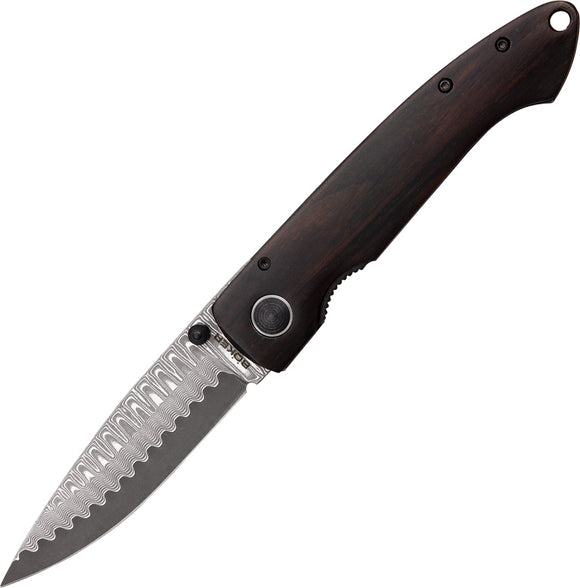 Boker Plus Damascus Steel Gent I Linerlock Wood Folding Knife P01BO101DAM