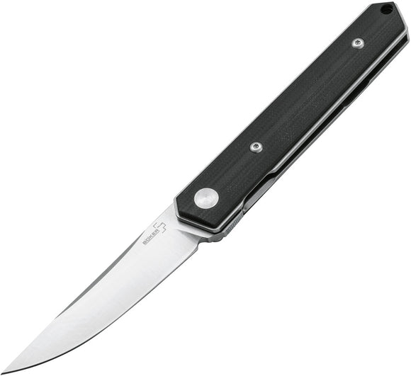 Boker Plus Kwaiken 42 Mini Linerlock Black G10 Folding D2 Steel Knife 01BO245
