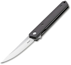 Boker Plus Kwaiken Linerlock Black Carbon Fiber Folding D2 Steel Knife P01BO256