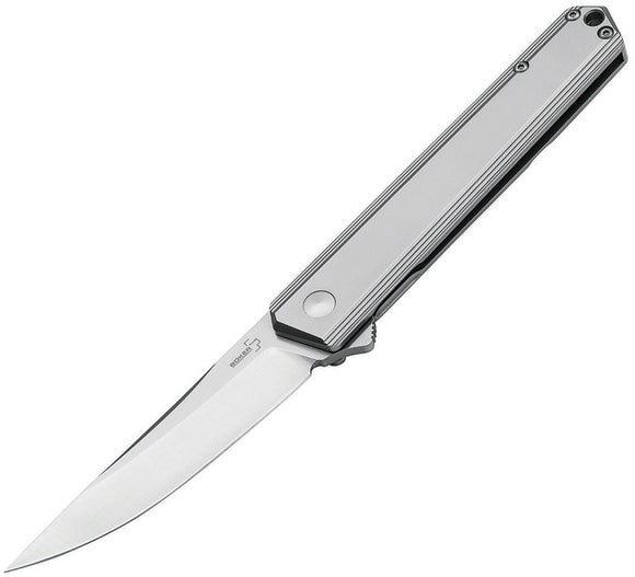 Boker Plus Kwaiken Framelock Stainless Handle Folding D2 Steel  Knife P01BO269