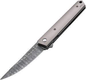 Boker Kwaiken Linerlock Titanium Damascus Steel Folding Blade Knife - P01BO297DAM