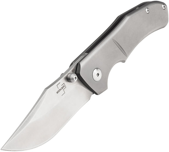 Boker Plus Jive Framelock Gray Titanium Folding D2 Steel Pocket Knife P01BO312