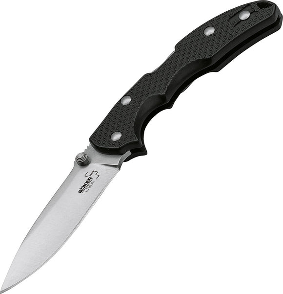 Boker Plus Lockback Stainless Folding Blade Black FRN Handle Knife P01BO370