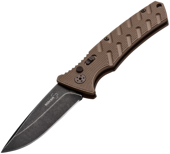 Boker Plus Strike Coyote Brown Spearpoint Black Folding Blade Knife P01BO424N