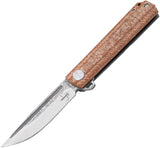 Boker Plus Cataclyst Pocket Knife Brown Micarta Folding Damascus P01BO479DAM