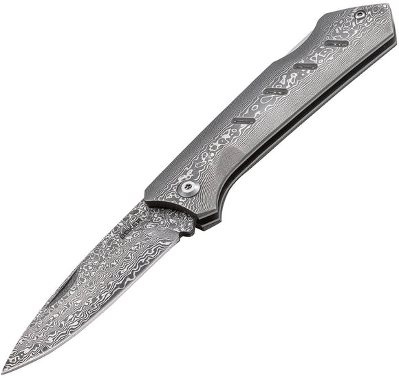 Boker Plus Damascus Steel Dominator Lockback Folding Blade Knife P01BO511DAM