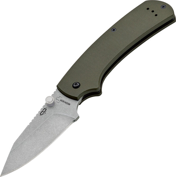 Boker Plus Classics XS OD Green G10 Gray PVD 440C Folder Folding Knife P01BO538