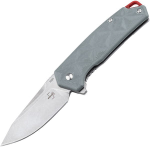 Boker Plus Gemtek Framelock Gray G10 & Stainless Folding D2 Knife P01BO553