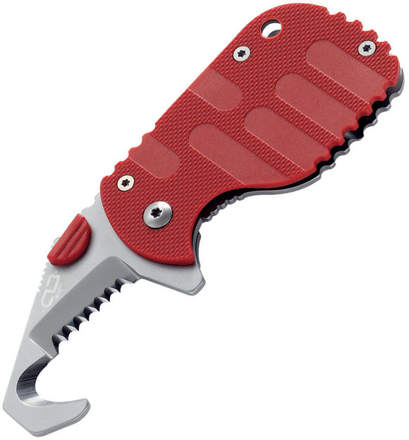 Boker Plus Red Rescom Framelock Cutting Hook AUS-8 Nylon Folding Knife - P01BO584