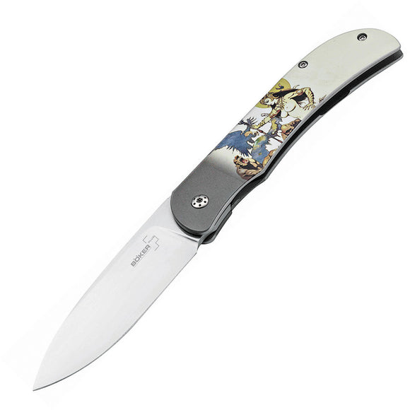 Boker Plus Exskelibur I Framelock Frank Frazetta Ghoul Queen 440C Knife P01BO651