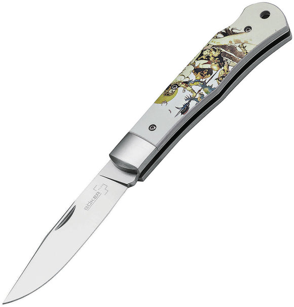 Boker Plus Lockback Frazetta Ghoul Queen Artwork 440C Folding Knife P01BO653