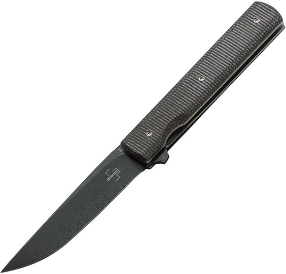 Boker Plus Urban Trapper Linerlock Black Canvas Handle VG-10 Stainless Knife 01BO705