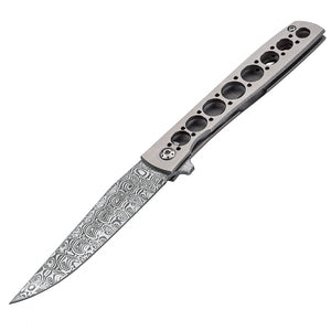 Boker Plus Urban Trapper Damascus Steel Titanium Folding Knife P01BO739DAM