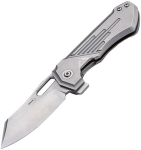 Boker Plus Leviathan Framelock Gray Silver Handle Folding Knife P01BO752