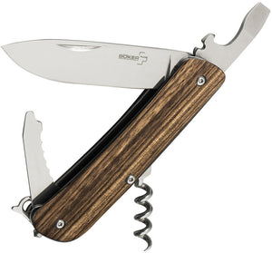Boker Plus Tech Multi-Tool 2 Brown Zebra Wood Folding 12C27 Pocket Knife 01BO845