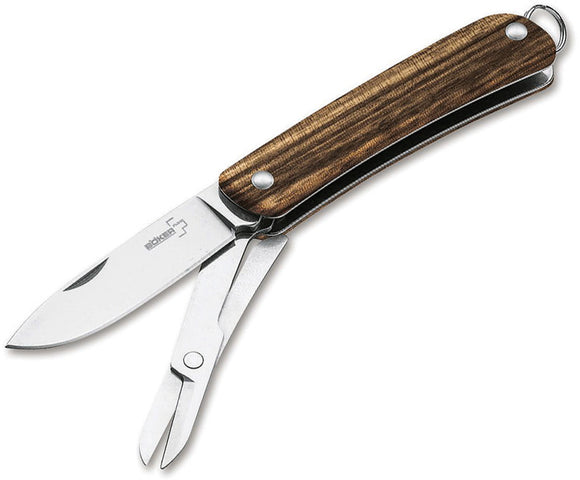 Boker Plus Mini Tech Tool 3 Brown Zebra Wood Folding 12C27 Pocket Knife 01BO878
