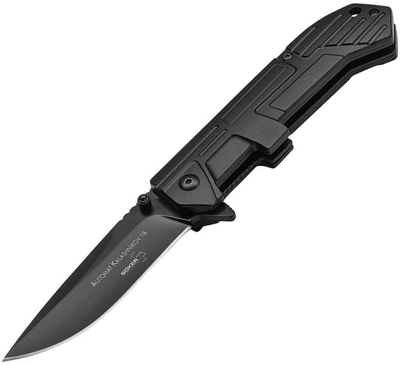 Boker Plus KAL-18 Linerlock Black 440C Stainless Folding Knife + Sheath P01KAL18