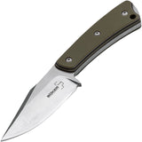 Boker Plus 6" Piranha Stainless Fixed Blade Green Handle Knife with Sheath P02BO005